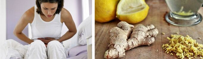Stomach pain with parasites and ginger with lemon to remove them