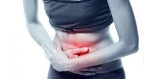 Stomach ache damage with tape insects
